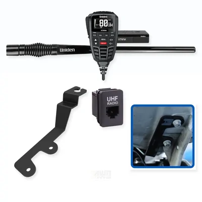 Mitsubishi Triton Uniden XTRAK 80 5W UHF CB Radio & Antenna Integrated Install Bundle 2019-2024