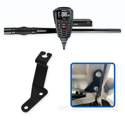 Toyota Hilux Uniden XTRAK 80 5W UHF CB Radio & Antenna Essential Install Bundle 2005-2014