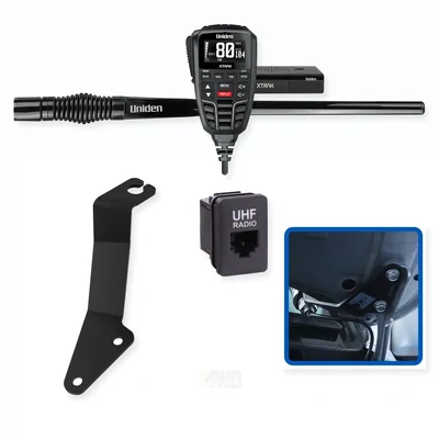 Toyota LandCruiser 200 Series Uniden XTRAK 80 5W UHF CB Radio & Antenna Integrated Install Bundle 2016-2021