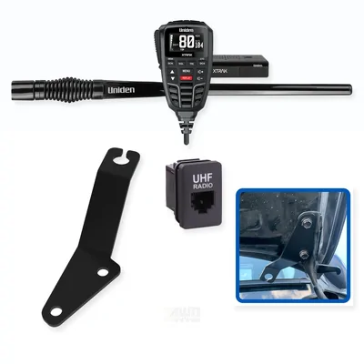Toyota Prado 150 Series Uniden XTRAK 80 5W UHF CB Radio & Antenna Integrated Install Bundle 2009-2024